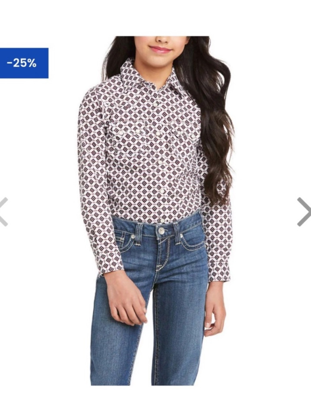 Ariat Girl's R.E.A.L Mill Snap Long Sleeve Western Snap
Shirt